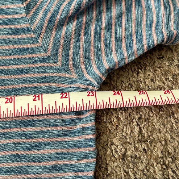 Faherty Brand Men’s Polo Shirt Striped Natural Indigo Dyed Blue/Red Sz XL - Picture 12 of 17